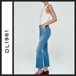 DL1961 Bridget Boot High Rise Instasculpt Crop Raw Hem Jeans